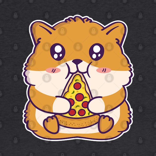 Cute Hamster Eating Pizza Kawaii Rodent Lover by Cuteness Klub